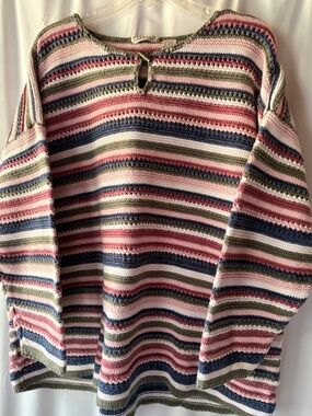 Vintage Stefano International Multicolor Striped Knit Sweater Women's 26/28